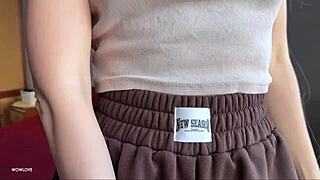 Hot Petite Blonde Stepsis Uses Tight Pussy And Cameltoe Panties For Quick Bedroom Cum