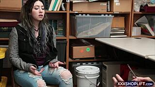 shoplifter teen caught bending over for hard punishment doggystyle fuck.