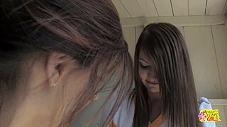 hey those skinny lesbian bitches kiss and devour smooth wet cunts