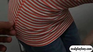 skinny small tits babe blows big cock for quick cash nail