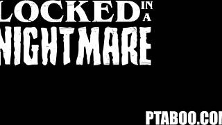 Travel buddies rescue naked petite teen in airbnb with hardcore anal assfucking