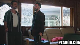 Travel buddies rescue naked petite teen in airbnb with hardcore anal assfucking