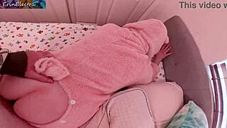 Stepsister Bent Over for Stepbrother's Cumshot Before Halloween Trick-or-Treat