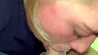 She kneels for a sloppy close-up blowjob dripping spit everywhere