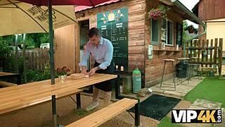 damn this latina babe gets so turned on by those old guys outdoors