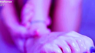 damn bia roman's sexy feet get so messy from all that licking and squirting