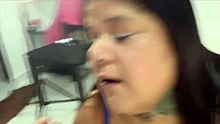 Meu safado pounds my fat ass for first time with dildo foreplay in bedroom