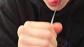 Craving a skinny milf wife's smoky blowjob with cum swallow?