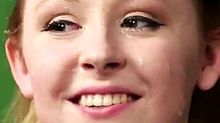 naughty bombshell sucks cocks for massive facial cumshot