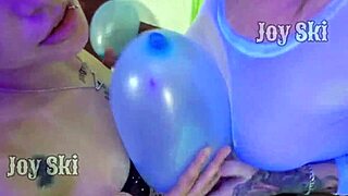happy birthday cousin, let's rub our curvy asses with balloons at this brazilian lesbian party