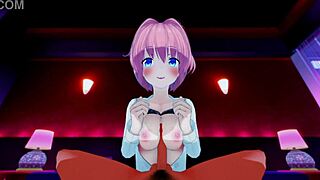 Sayori's Thighs Squeeze Cock Before Titty Fuck Explosion