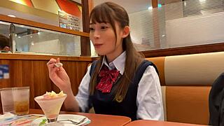 oh man... this jk with her perfect face and f-cup tits rides uncle bareback... her juicy ass bounces so wild during hard pistoning... damn she moans crazy!