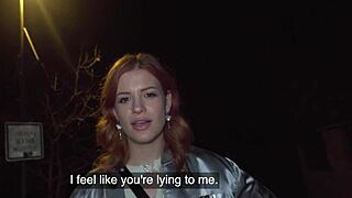 Ginger babe squirts on my cock in public pickup