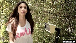 naive teen babysitter's innocent eyes widen as milf couple stuffs her with monster cocks in taboo threesome