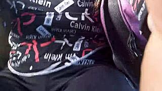 Stranger gropes milf's big tits and ass on crowded bus ride