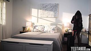 flight milf's shaved pussy tempts married man's monster cock mid-flight