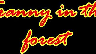 I'm out in the forest fucking my tight shemale ass with dildo