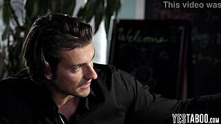 flight milf's shaved pussy tempts married man's monster cock mid-flight