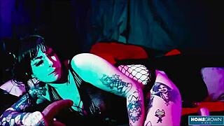 hey, wild tattooed babe tenshii tushii sucks cock then gets demolished in garage quickie