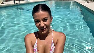 on her work trip cheating wife bends over for bbc poolboy bareback doggystyle