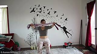 MILF Wife's Small Natural Tits Bounce In Ass-Focused Yoga Fetish Lesson