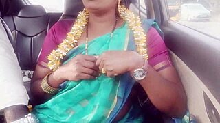 indian housewife dirty talks car sex with husbands dad on long drive