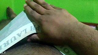 blockdilo strokes massive black cock solo handjob till cum explosion