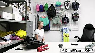 Officer Giovanni fucks influencer Macy Meadows bent over office doggystyle facial