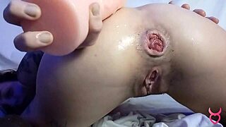 petite girl stretches ass with brutal anal fisting action