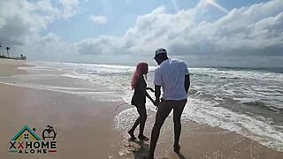 Naughty sex-addicted teen craves first beach fuck orgasm