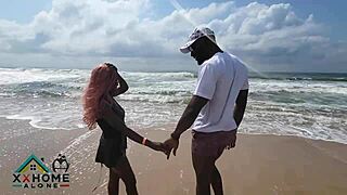 Naughty sex-addicted teen craves first beach fuck orgasm