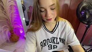 hot colombian teen sucks boyfriend's cock hard denying his cum for being bad