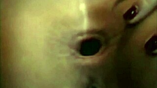 teasing tight asshole winking for viewers close up