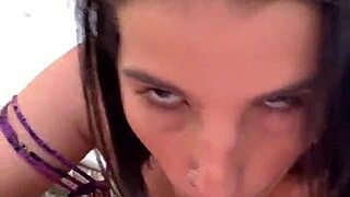 Shaved lasirena69 shows off new big ass brunette tits cumshot facial!
