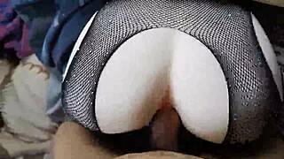 Hard cock plunges deep into big ass