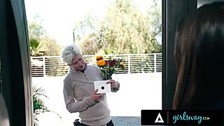 Pervy Milf Lexi Luna Blindly Licks Hailey Rose's Natural Tits Thinking She's Her Lover