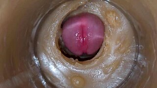 i'm dripping precum everywhere as huge cock stretches my swollen pussy lips in extreme 4k toy closeup