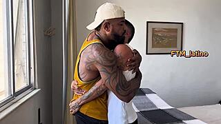 Massive Brazilian Cock Ravages Transguy Raw Ends on Pussy