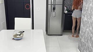 Stuffed Big Ass Babysitter While Girlfriend Cooks!