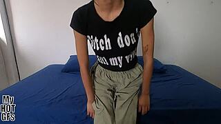 oh dios, is this curvy latina teen legal for her first hairy pussy interview?