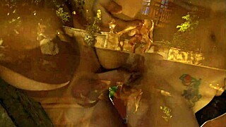 His Cheetah Tattoo Turns Her On While Pounding Shaved Cunt Doggystyle Cumshot!