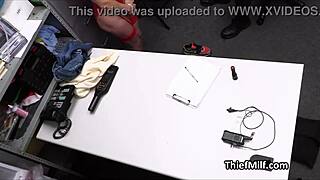 what if big dicking this mature housewife suspect in red lingerie at the office?