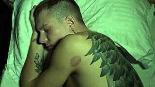 cuckold's new slut girlfriend chokes on stepdad's monster cock deepthroat ball licking bareback tits out