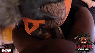 halloween milf brazilian agatha mama takes bbc pounding jack o'lantern style, you craving that ass to mouth?