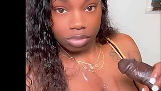 Stepsister's Big Black Nipples Drip With Cumshot