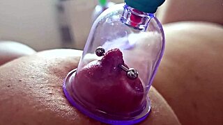suck hard my pierced puffy nipples while pumping big tits close up pov milf