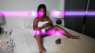 Big Booty Ebony Nyny Lew Squirts on Delivery Man's BBC in Passionate Ride