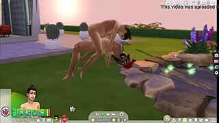 Crossdressers Sneak Outdoor Passion In Tempting Sims Style Hideaway