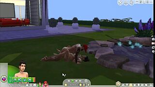 Crossdressers Sneak Outdoor Passion In Tempting Sims Style Hideaway
