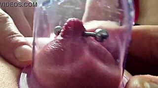 suck hard my pierced puffy nipples while pumping big tits close up pov milf